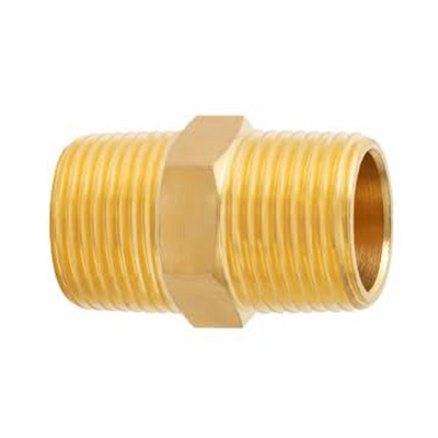 122-N5 FLOFLEX BRASS PIPE FITTING<BR>HEX NIPPLE 3/4" MALE X 3/4" MALE NPT